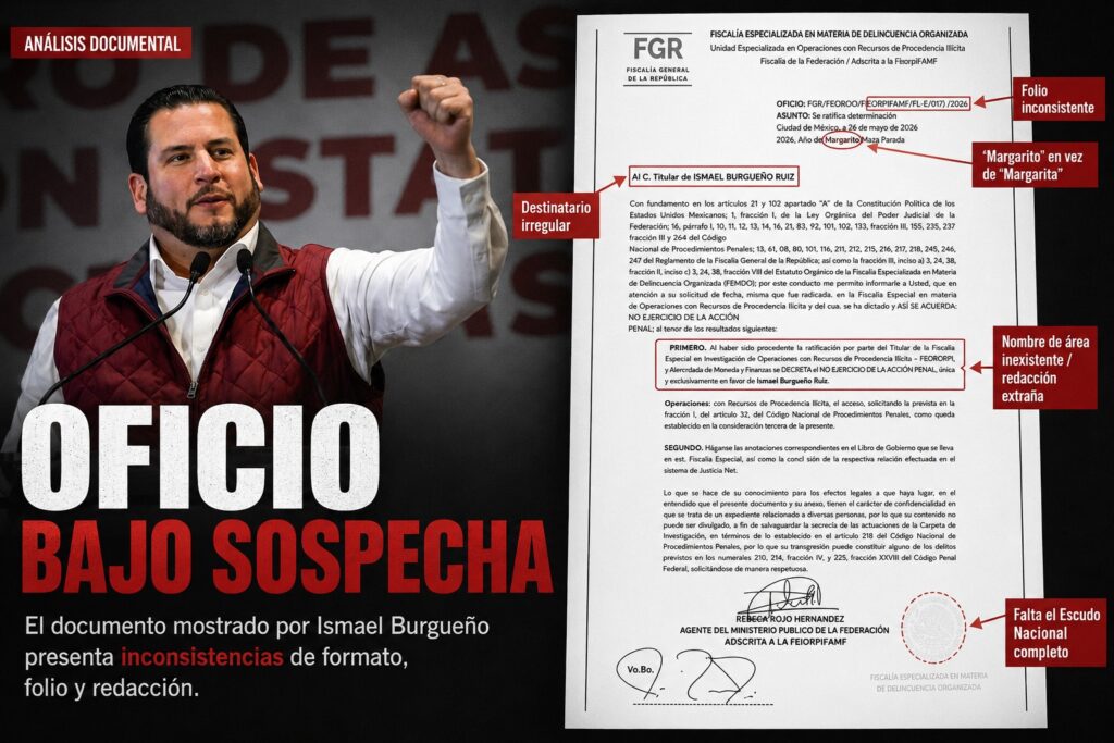 El papel de la FGR que no logra blindar a Burgueño